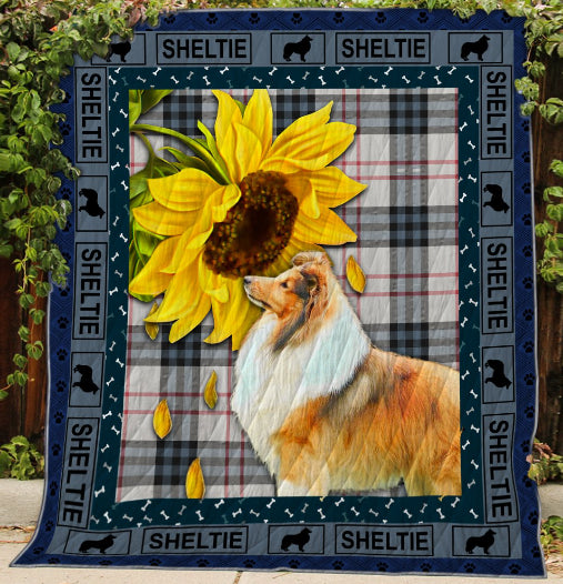 Sheltie and Sunflower Quilt